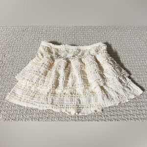 SHEIN Ivory Ruffled Mini Skirt